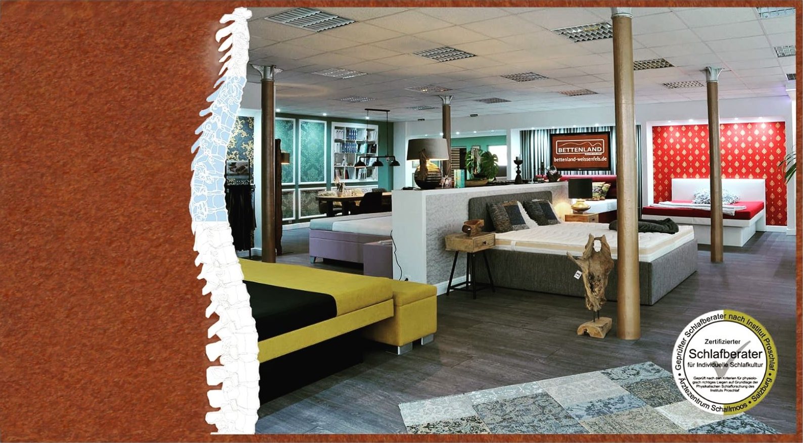 Showroom von Bettenland Weißenfels mit Boxspring- und Polsterbetten